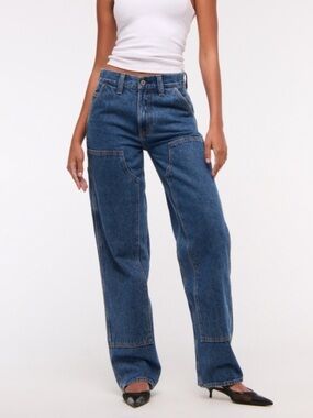 Abercrombie & Fitch Mid Rise Slouchy Carpenter Jeans